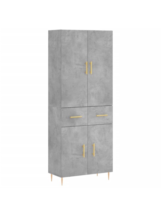 Skříň highboard betonově šedá 69,5x34x180 cm kompozitní dřevo