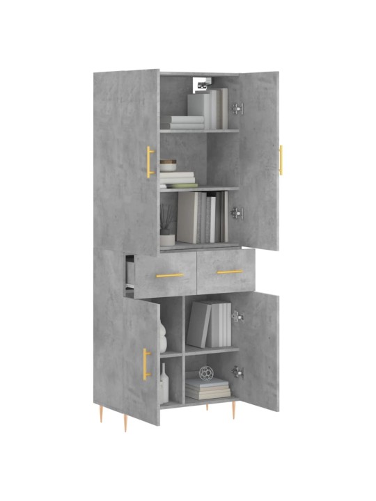 Skříň highboard betonově šedá 69,5x34x180 cm kompozitní dřevo