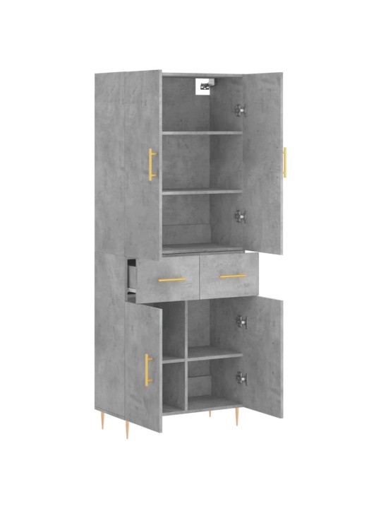 Skříň highboard betonově šedá 69,5x34x180 cm kompozitní dřevo