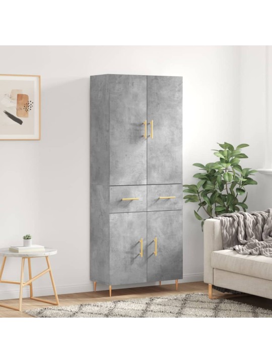 Skříň highboard betonově šedá 69,5x34x180 cm kompozitní dřevo