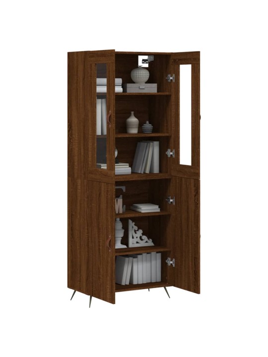 Skříň highboard hnědý dub 69,5 x 34 x 180 cm kompozitní dřevo
