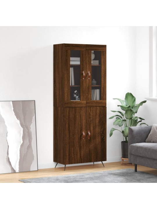 Skříň highboard hnědý dub 69,5 x 34 x 180 cm kompozitní dřevo