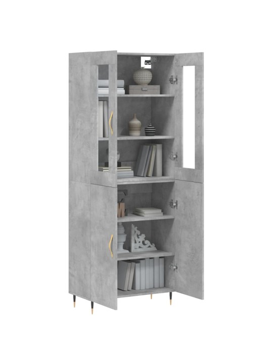 Skříň highboard betonově šedá 69,5x34x180 cm kompozitní dřevo
