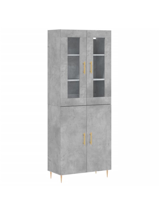 Skříň highboard betonově šedá 69,5x34x180 cm kompozitní dřevo