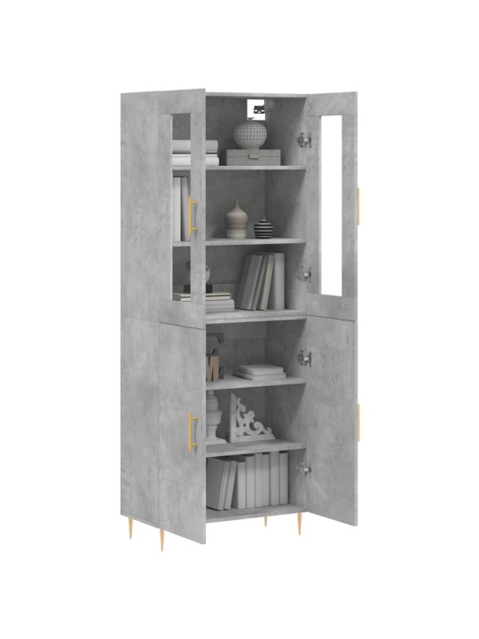 Skříň highboard betonově šedá 69,5x34x180 cm kompozitní dřevo