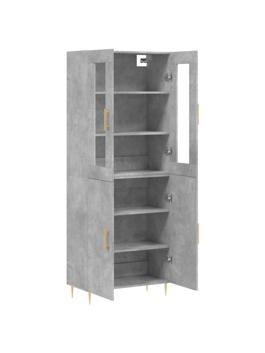 Skříň highboard betonově šedá 69,5x34x180 cm kompozitní dřevo