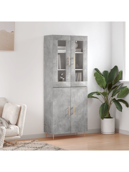 Skříň highboard betonově šedá 69,5x34x180 cm kompozitní dřevo