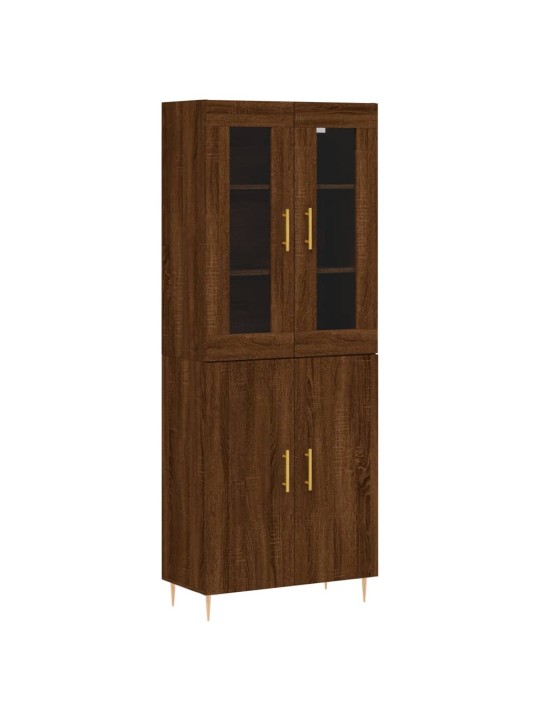 Skříň highboard hnědý dub 69,5 x 34 x 180 cm kompozitní dřevo