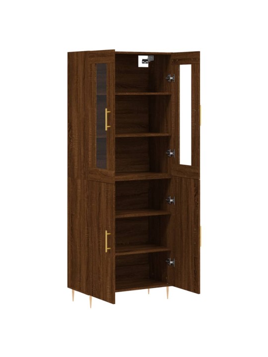 Skříň highboard hnědý dub 69,5 x 34 x 180 cm kompozitní dřevo