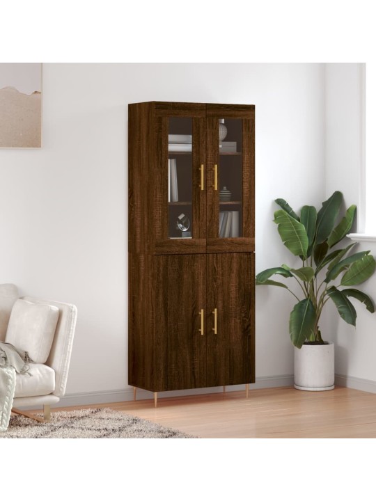 Skříň highboard hnědý dub 69,5 x 34 x 180 cm kompozitní dřevo