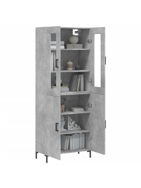Skříň highboard betonově šedá 69,5x34x180 cm kompozitní dřevo