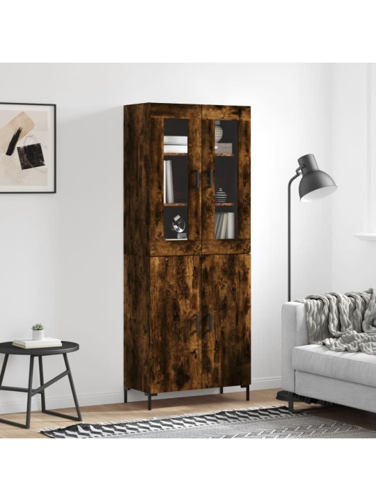 Skříň highboard kouřový dub 69,5 x 34 x 180 cm kompozitní dřevo
