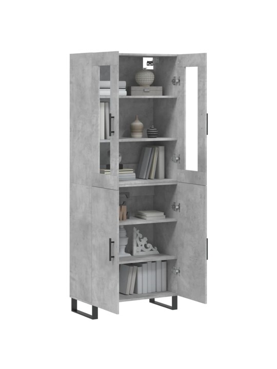 Skříň highboard betonově šedá 69,5x34x180 cm kompozitní dřevo