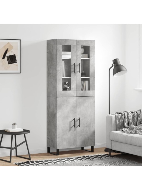 Skříň highboard betonově šedá 69,5x34x180 cm kompozitní dřevo