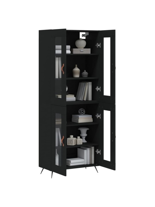 Skříň highboard černá 69,5 x 34 x 180 cm kompozitní dřevo