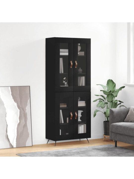 Skříň highboard černá 69,5 x 34 x 180 cm kompozitní dřevo