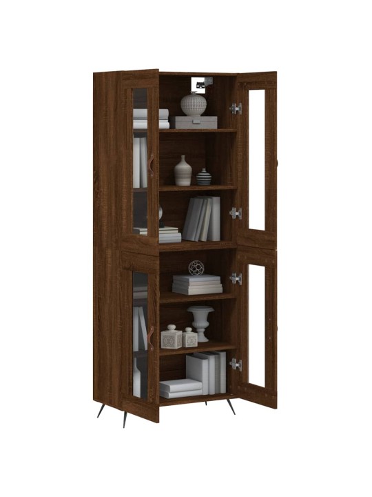 Skříň highboard hnědý dub 69,5 x 34 x 180 cm kompozitní dřevo