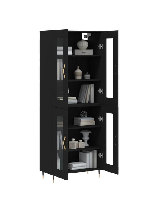 Skříň highboard černá 69,5 x 34 x 180 cm kompozitní dřevo