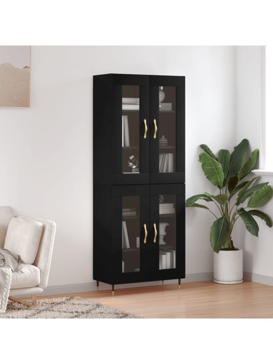 Skříň highboard černá 69,5 x 34 x 180 cm kompozitní dřevo