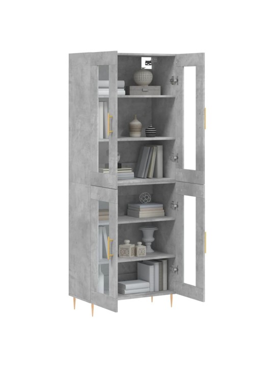 Skříň highboard betonově šedá 69,5x34x180 cm kompozitní dřevo