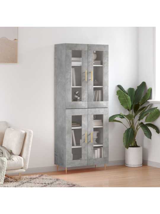 Skříň highboard betonově šedá 69,5x34x180 cm kompozitní dřevo