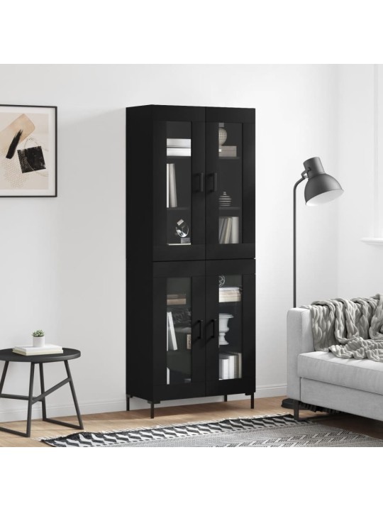 Skříň highboard černá 69,5 x 34 x 180 cm kompozitní dřevo