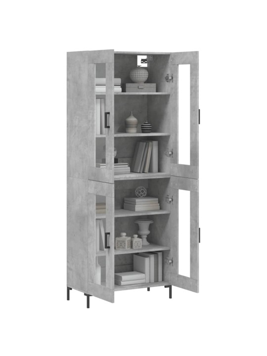 Skříň highboard betonově šedá 69,5x34x180 cm kompozitní dřevo