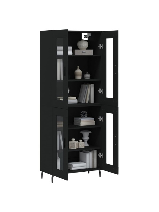 Skříň highboard černá 69,5 x 34 x 180 cm kompozitní dřevo