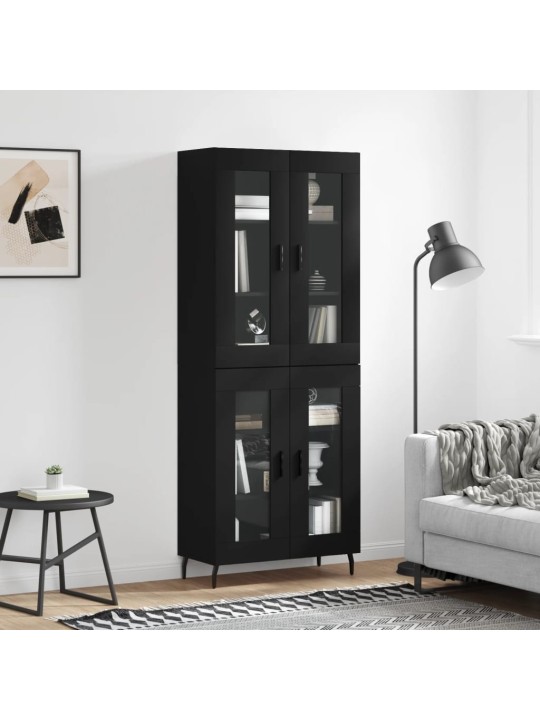 Skříň highboard černá 69,5 x 34 x 180 cm kompozitní dřevo