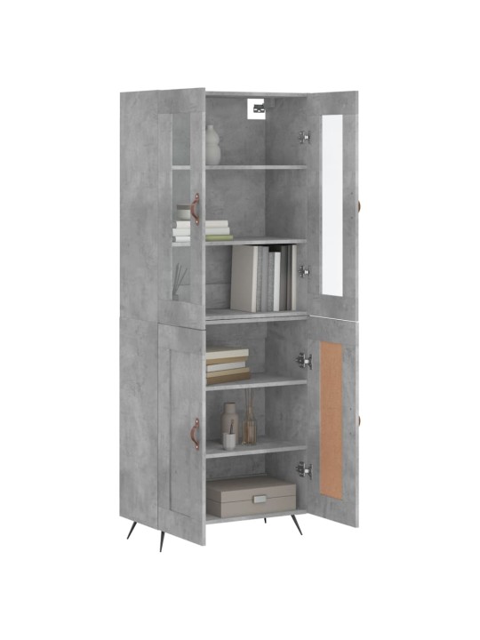 Skříň highboard betonově šedá 69,5x34x180 cm kompozitní dřevo