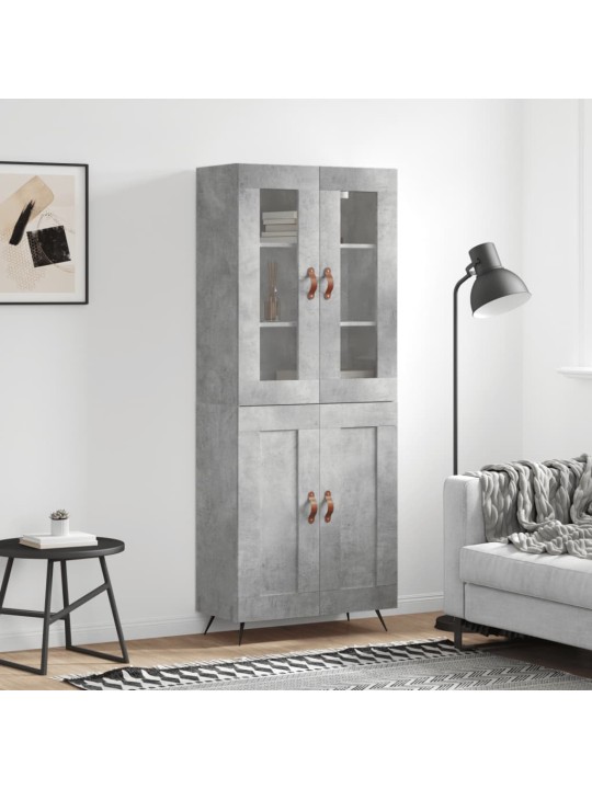 Skříň highboard betonově šedá 69,5x34x180 cm kompozitní dřevo