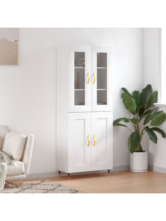 Skříň highboard bílá 69,5 x 34 x 180 cm kompozitní dřevo