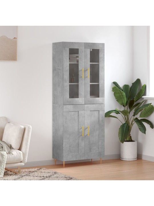 Skříň highboard betonově šedá 69,5x34x180 cm kompozitní dřevo