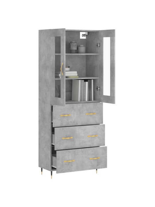 Skříň highboard betonově šedá 69,5x34x180 cm kompozitní dřevo
