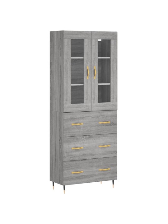 Skříň highboard šedá sonoma 69,5 x 34 x 180 cm kompozitní dřevo