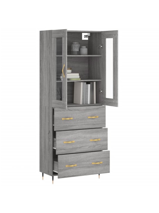 Skříň highboard šedá sonoma 69,5 x 34 x 180 cm kompozitní dřevo
