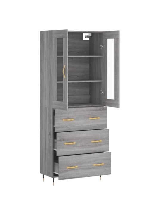 Skříň highboard šedá sonoma 69,5 x 34 x 180 cm kompozitní dřevo