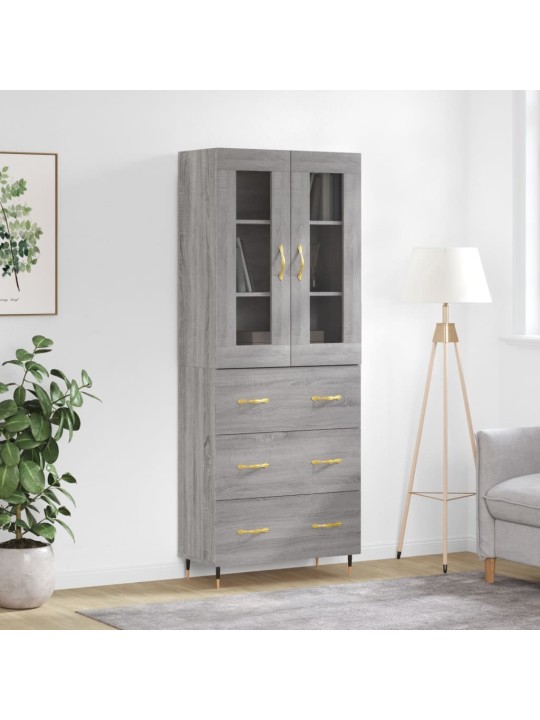 Skříň highboard šedá sonoma 69,5 x 34 x 180 cm kompozitní dřevo