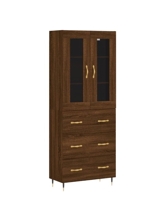 Skříň highboard hnědý dub 69,5 x 34 x 180 cm kompozitní dřevo