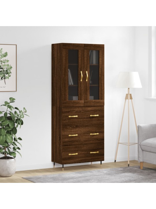 Skříň highboard hnědý dub 69,5 x 34 x 180 cm kompozitní dřevo