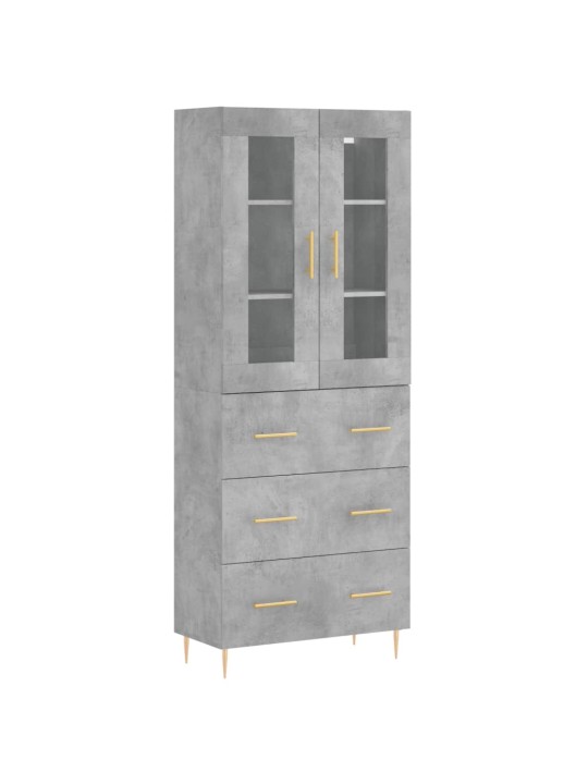 Skříň highboard betonově šedá 69,5x34x180 cm kompozitní dřevo