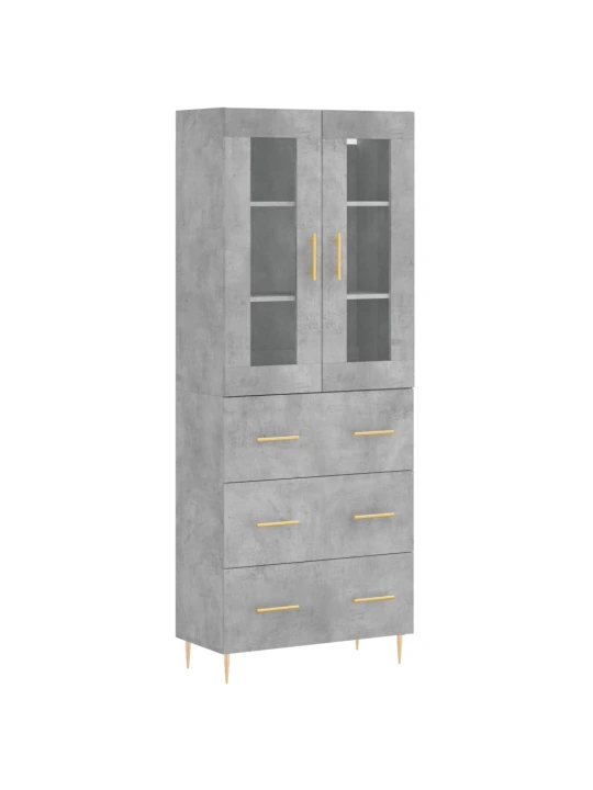 Skříň highboard betonově šedá 69,5x34x180 cm kompozitní dřevo