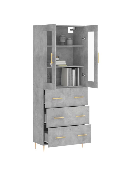 Skříň highboard betonově šedá 69,5x34x180 cm kompozitní dřevo