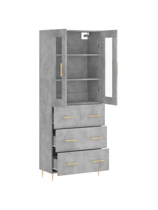 Skříň highboard betonově šedá 69,5x34x180 cm kompozitní dřevo