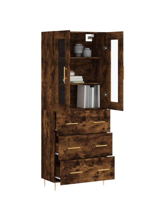Skříň highboard kouřový dub 69,5 x 34 x 180 cm kompozitní dřevo