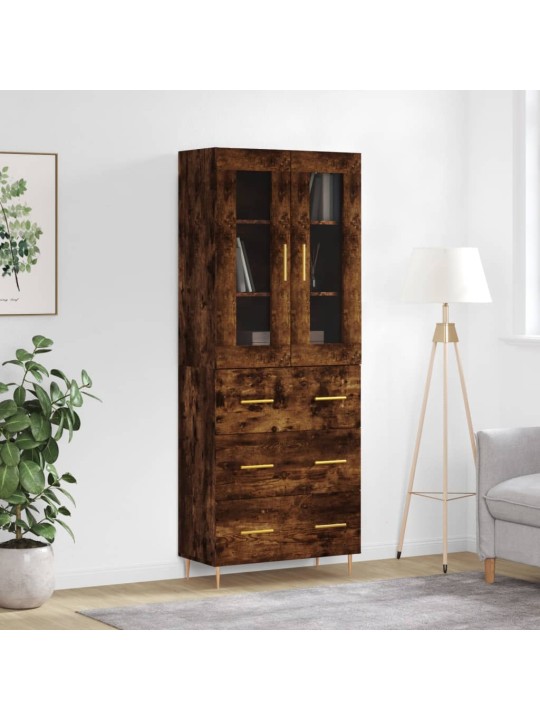 Skříň highboard kouřový dub 69,5 x 34 x 180 cm kompozitní dřevo