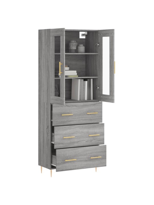 Skříň highboard šedá sonoma 69,5 x 34 x 180 cm kompozitní dřevo
