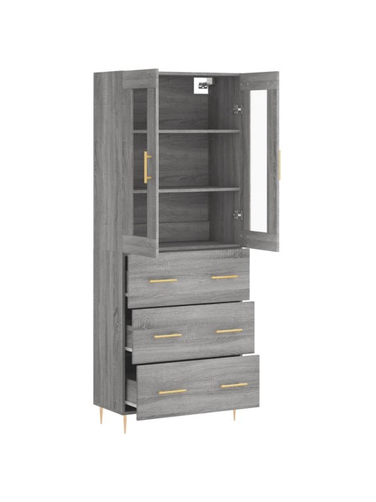 Skříň highboard šedá sonoma 69,5 x 34 x 180 cm kompozitní dřevo