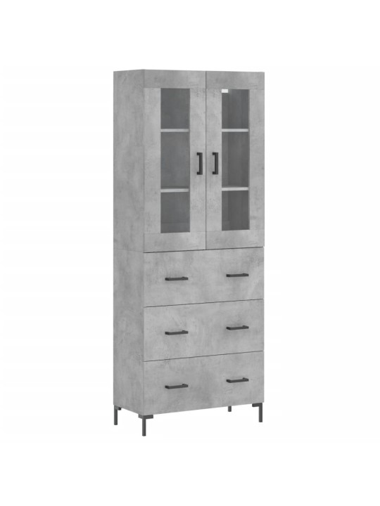 Skříň highboard betonově šedá 69,5x34x180 cm kompozitní dřevo