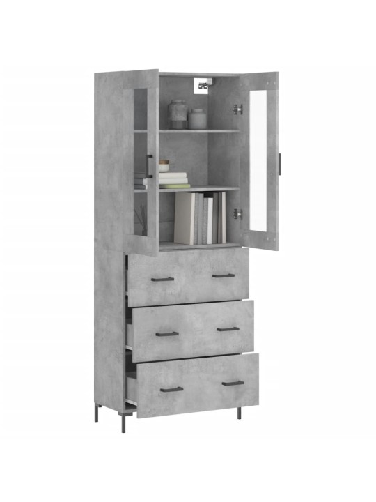 Skříň highboard betonově šedá 69,5x34x180 cm kompozitní dřevo